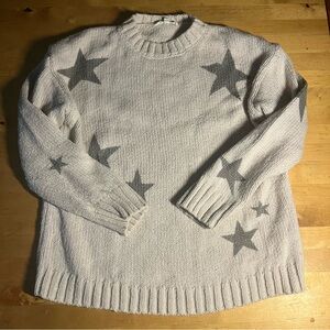 Splendid Cream and Gray Star Sweater